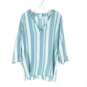 Hydra Boho Women’s Frayed Tunic Top Size S Oversized